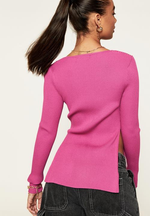 Supré  - Dani split hem knit top - magenta