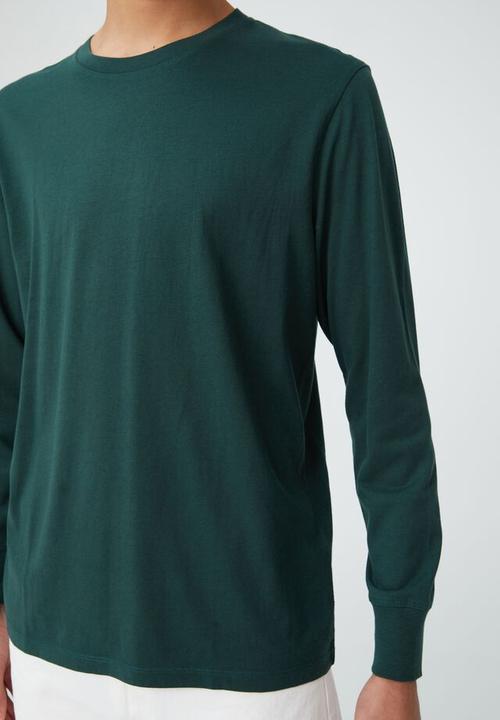 Cotton On - Organic long sleeve T-shirt - pine needle green