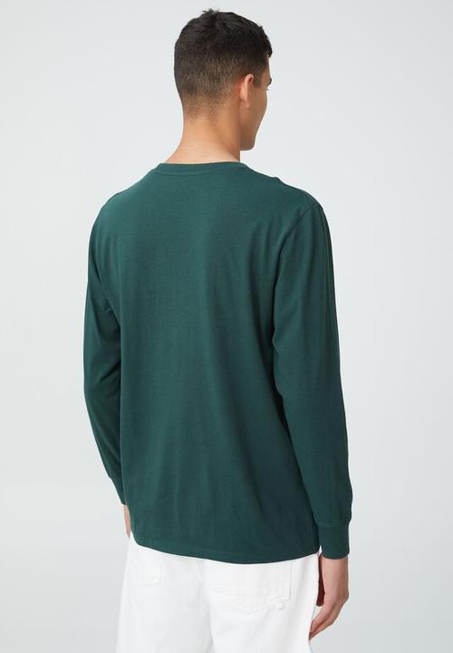 Cotton On - Organic long sleeve T-shirt - pine needle green