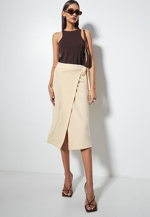 VELVET - Wrap skirt - neutral
