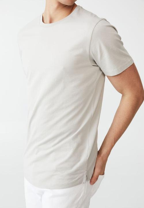 Cotton On - Organic longline T-shirt - smoke