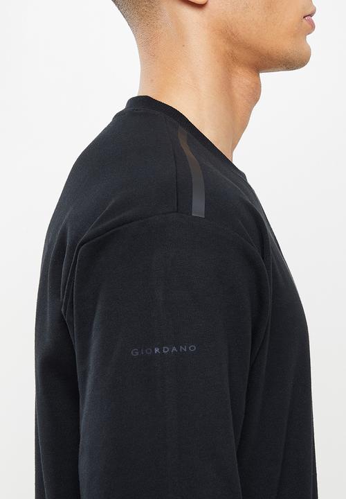 Giordano - Relaxed fit crew sweater - signature black