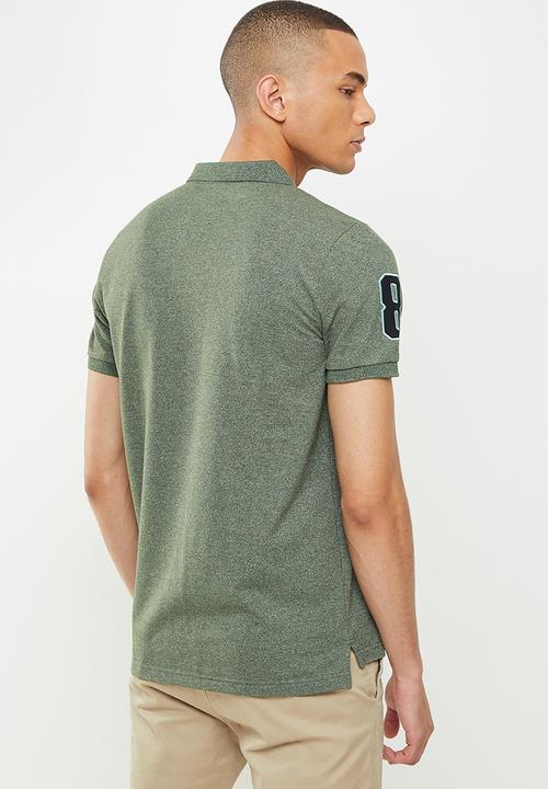 Giordano - 3d lion short sleeve golfer - melange thyme