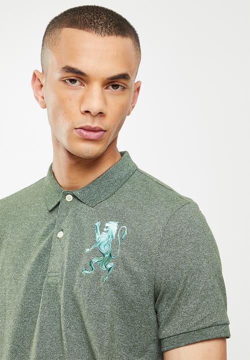 Giordano - 3d lion short sleeve golfer - melange thyme