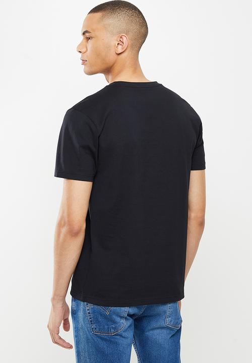Giordano - Slim fit logo crew neck tee - signature black