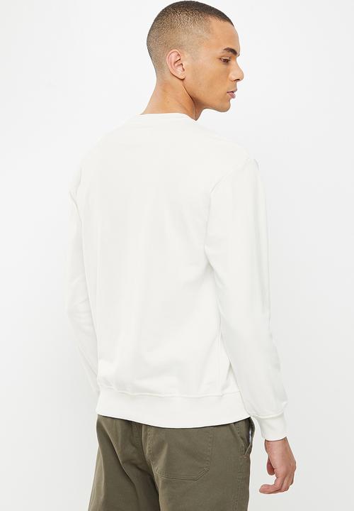 Giordano - Relaxed fit french terry printed sweater - snow white