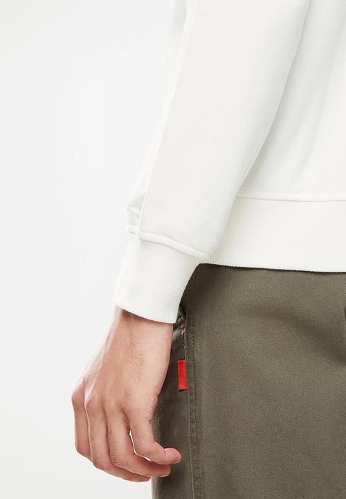 Giordano - Relaxed fit french terry printed sweater - snow white