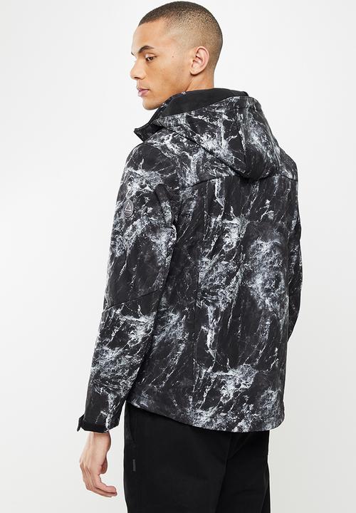 Giordano - Soft shell full zip jacket - white/black