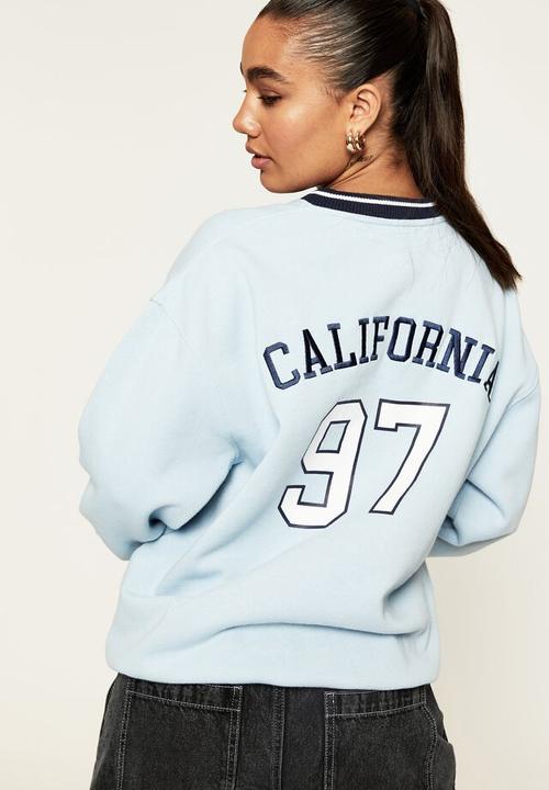 Supré  - Stevie v neck oversized jumper - cloud blue & san jose