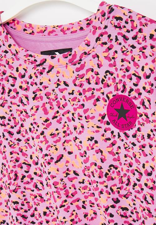 Converse - Cnvg aop leopard boxy crew - converse beyond pink