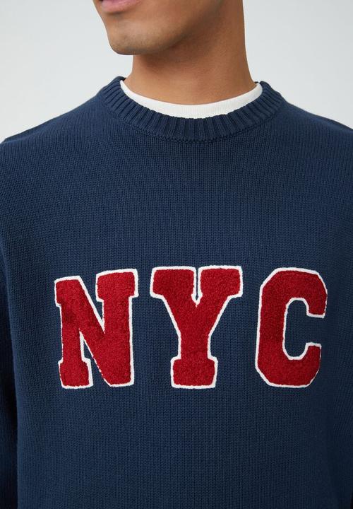 Cotton On - Preppy crew knit - navy