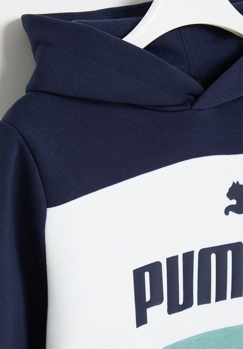 PUMA - Ess+ colorblock hoodie fl b - peacoat