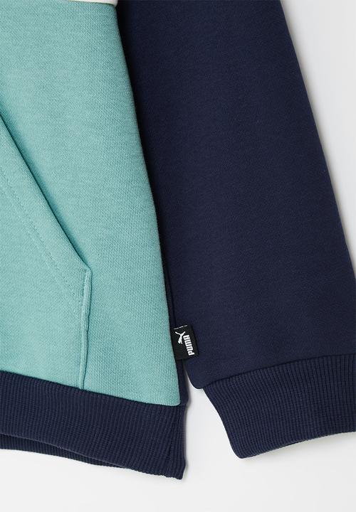 PUMA - Ess+ colorblock hoodie fl b - peacoat
