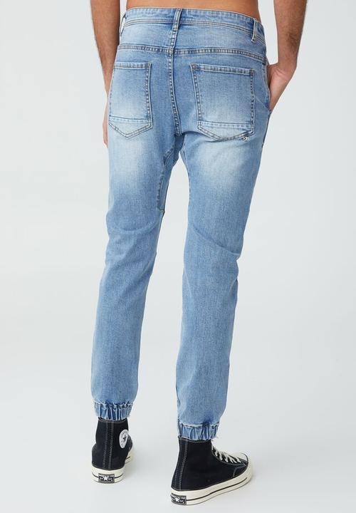Cotton On - Slim denim jogger - mid blue moto