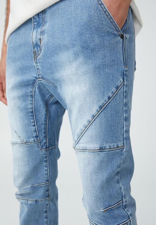 Cotton On - Slim denim jogger - mid blue moto