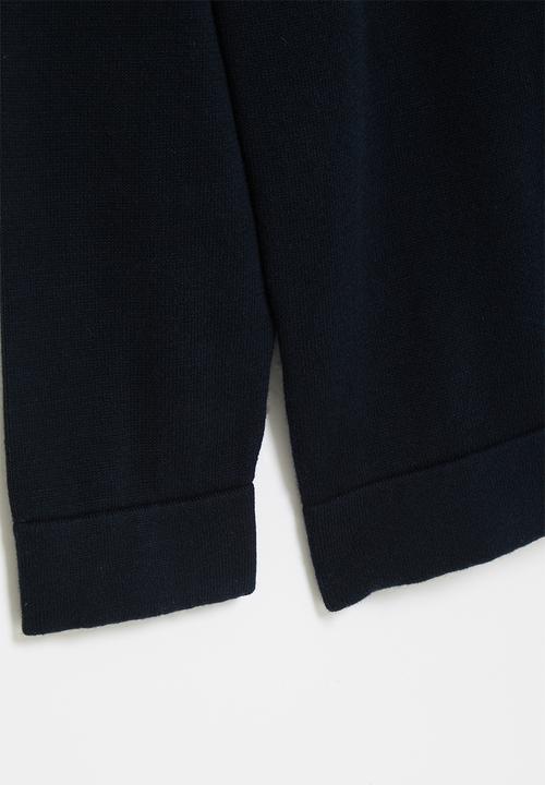 POLO - Boys colour blocked knit - navy