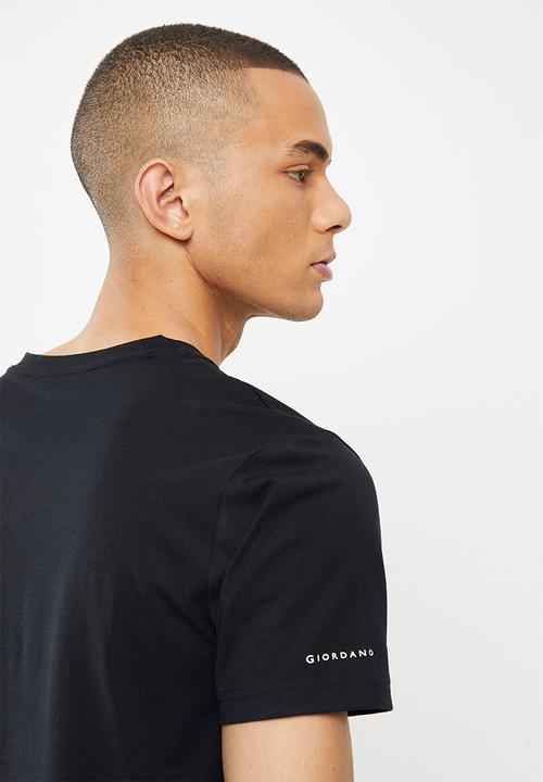 Giordano - Slim fit v-neck short sleeve tee - signature black