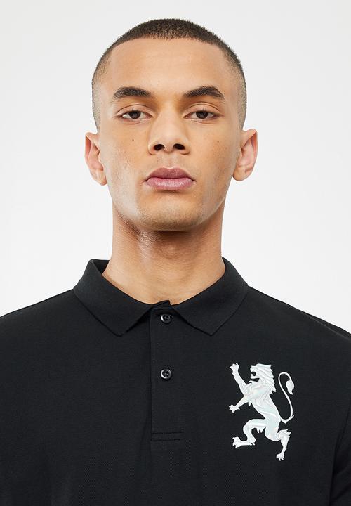 Giordano - 3d lion short sleeve golfer - signature black
