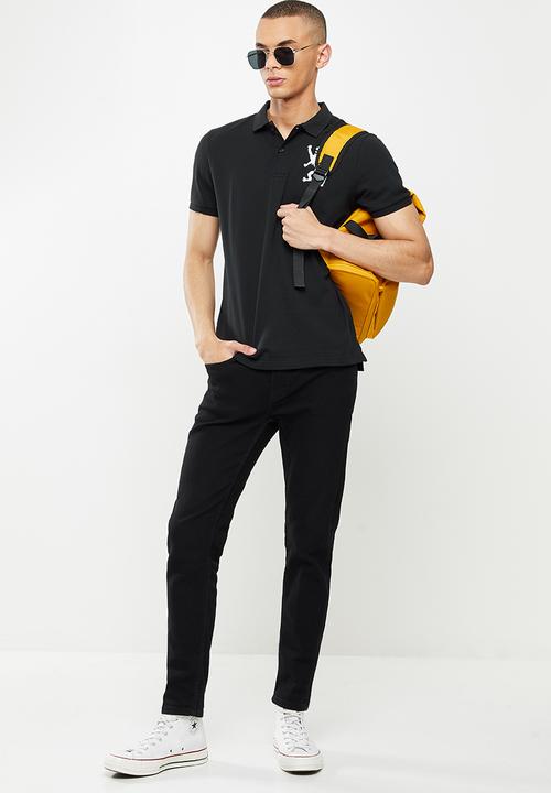 Giordano - 3d lion short sleeve golfer - signature black