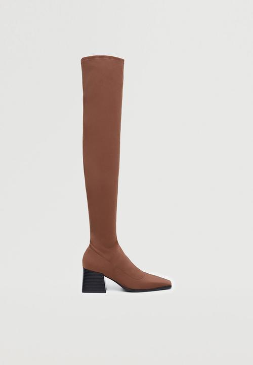 MANGO - Slim high heel boot - brown