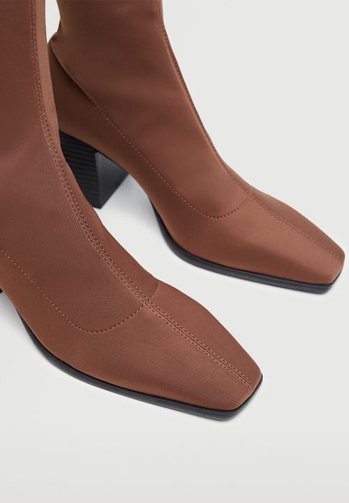 MANGO - Slim high heel boot - brown