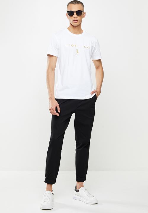 Giordano - Slim fit tapered woven jogger - signature black