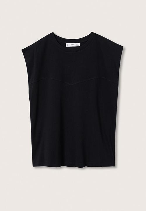 MANGO - T-shirt vita - black