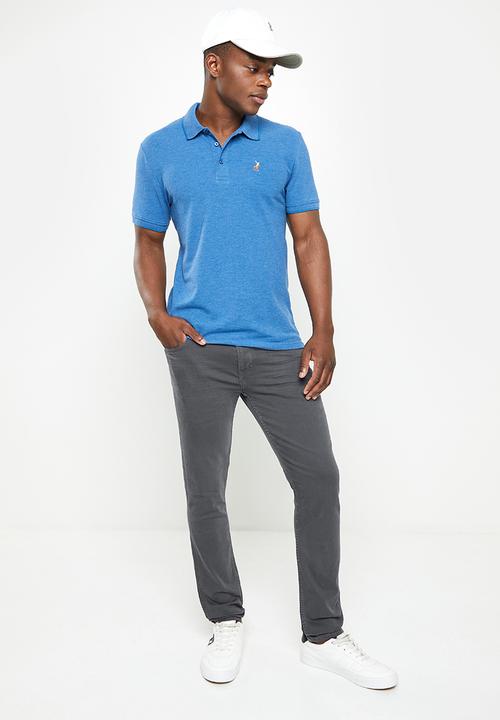 POLO - Men slim leg denim - grey