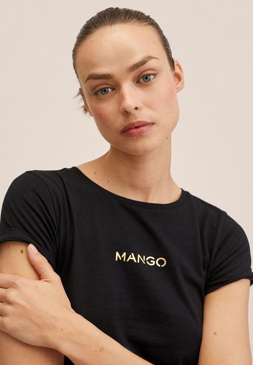 MANGO - T-shirt mango - black