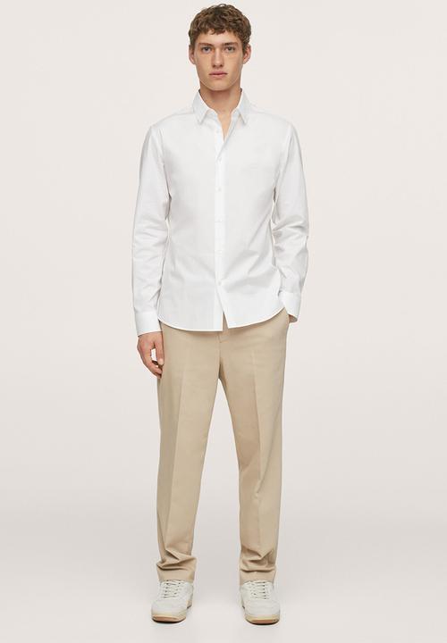MANGO - Play Slim Fit stretch cotton Shirt- neutral