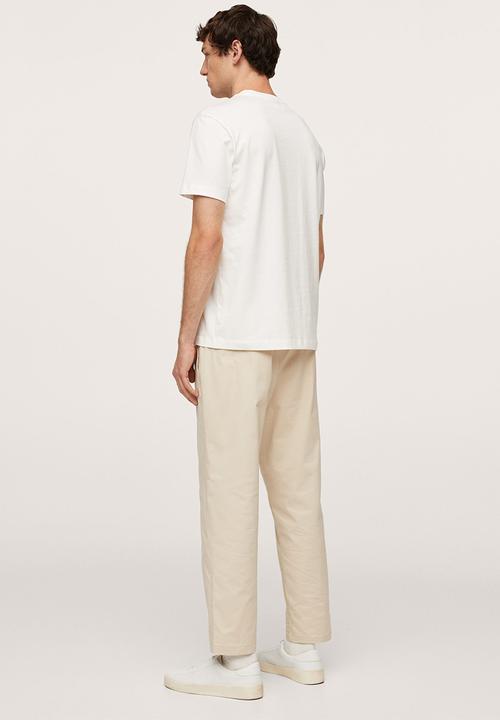 MANGO - Logo cotton tee - neutral