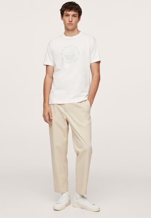 MANGO - Logo cotton tee - neutral