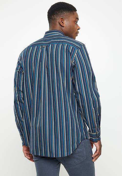 POLO - Men stripe wk - navy