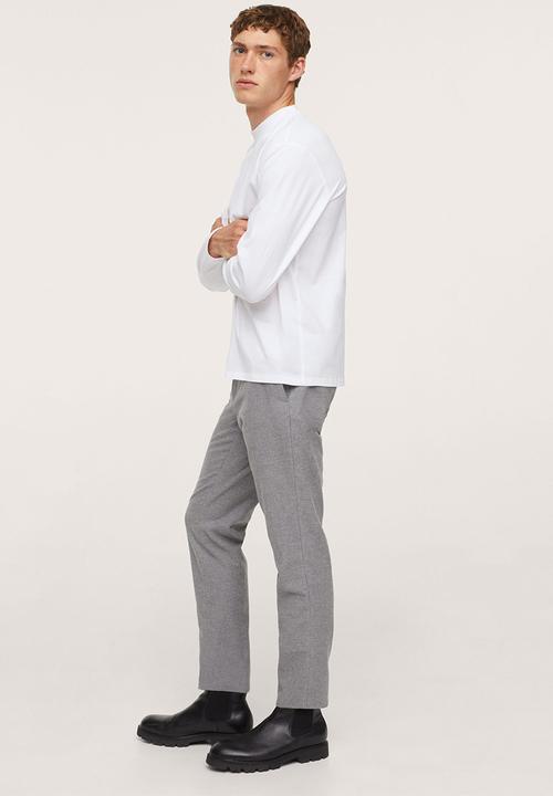 MANGO - Javi LS Smart Cotton Tee- neutral