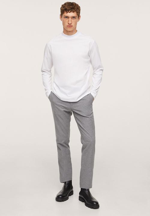 MANGO - Javi LS Smart Cotton Tee- neutral