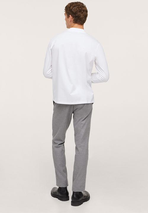 MANGO - Javi LS Smart Cotton Tee- neutral