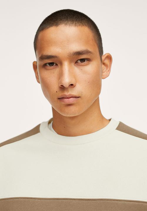 MANGO - Alta Colour Block Sweatshirt - ecru