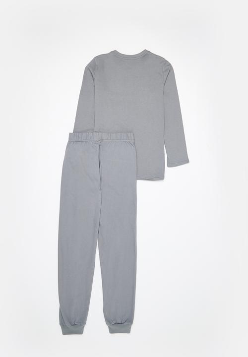 Rebel Republic - Older boys long sleeve top & pants pj set - charcoal