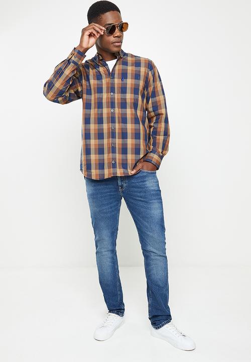 POLO - Men check wk - camel