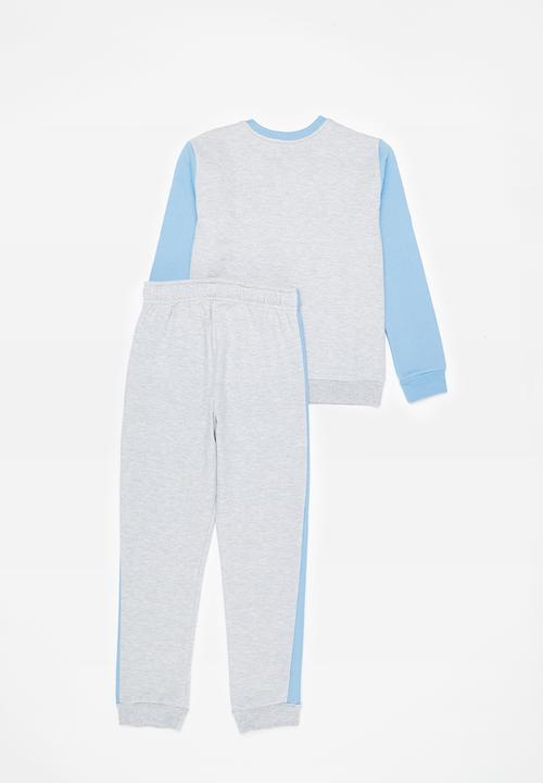 Pop Candy - Boys colour block set - grey & blue