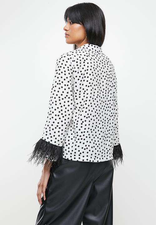 Me&B - Cuff detail shirt - white & black