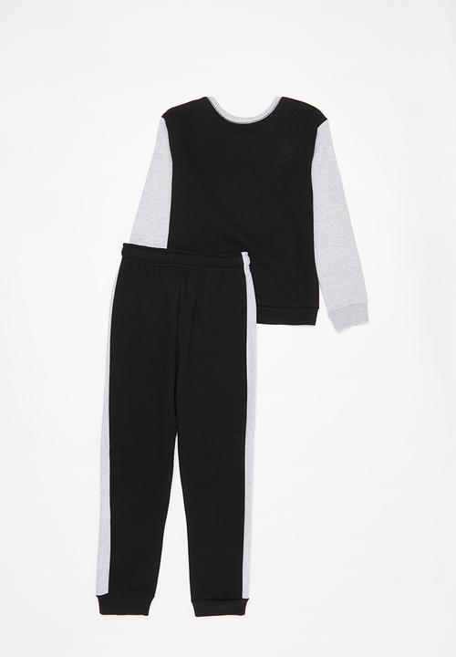 Pop Candy - Boys colour block set - black & grey