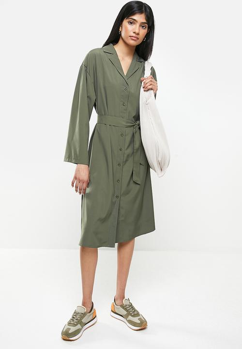 dailyfriday - Belted shirt dress - khaki