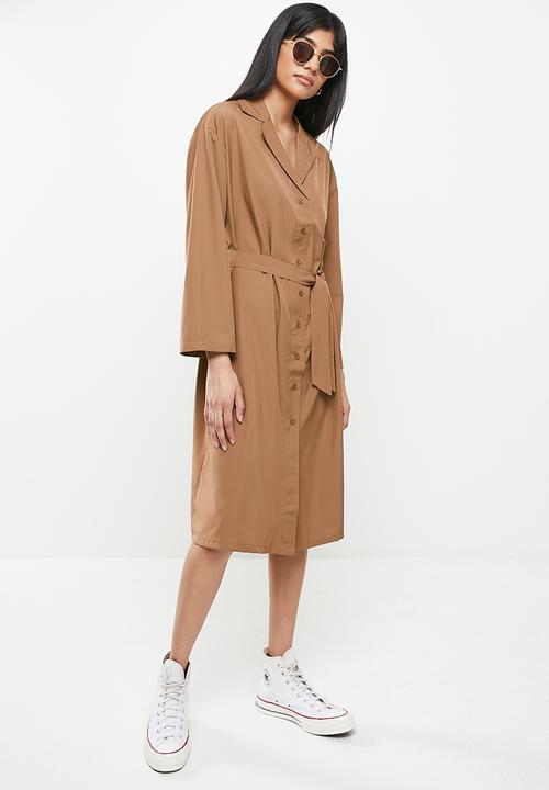 dailyfriday - Belted shirt dress - tan