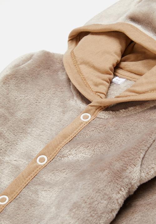 Pop Candy - Boys button thru sherpa jacket - mushroom