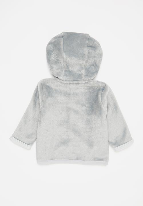 Pop Candy - Boys button thru sherpa jacket - silver