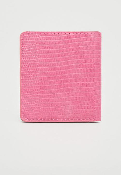 MANGO - Snake effect wallet - fuchsia