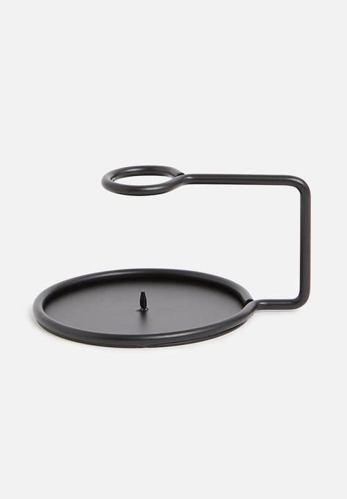 Sixth Floor - Devan metal candle holder - black