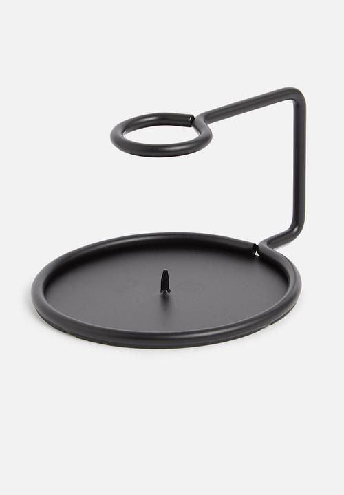 Sixth Floor - Devan metal candle holder - black