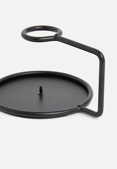 Sixth Floor - Devan metal candle holder - black